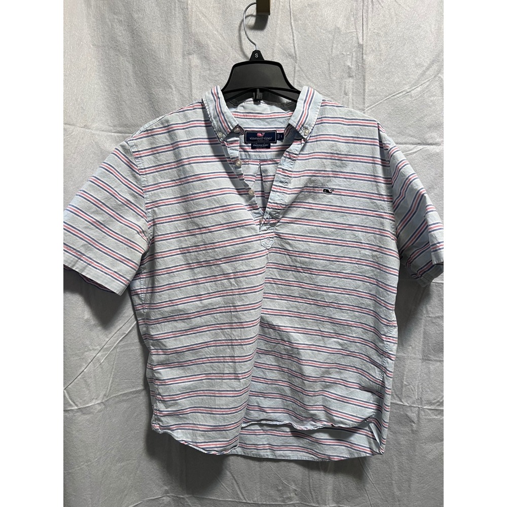Vineyard Vines White and Red Striped Button Down Shirt